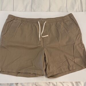 Lands' End Men's Drawstring Athletic Shorts - Taupe Brown